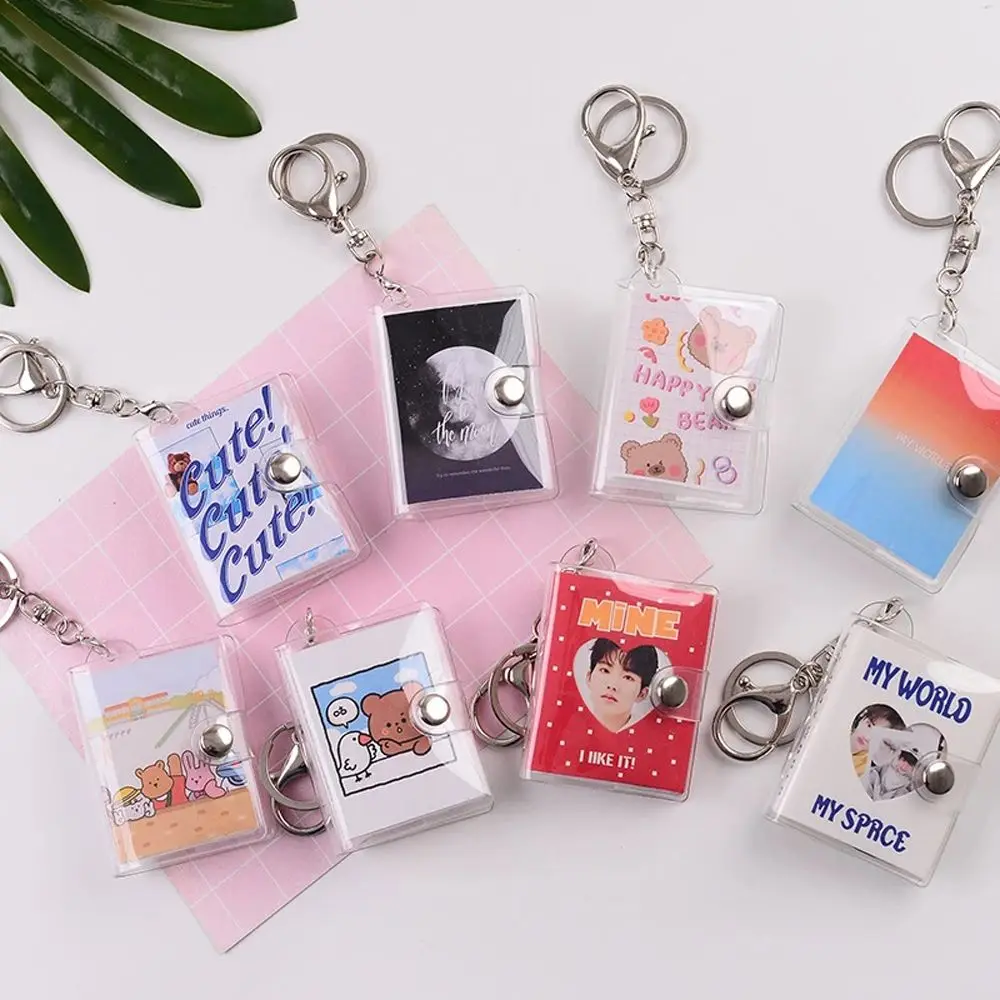 

Binder Pocket Photo Keychain Photo Holder Storage Book Collection Card Holder Card Book Keyring Card Bag Photo Album Keychain