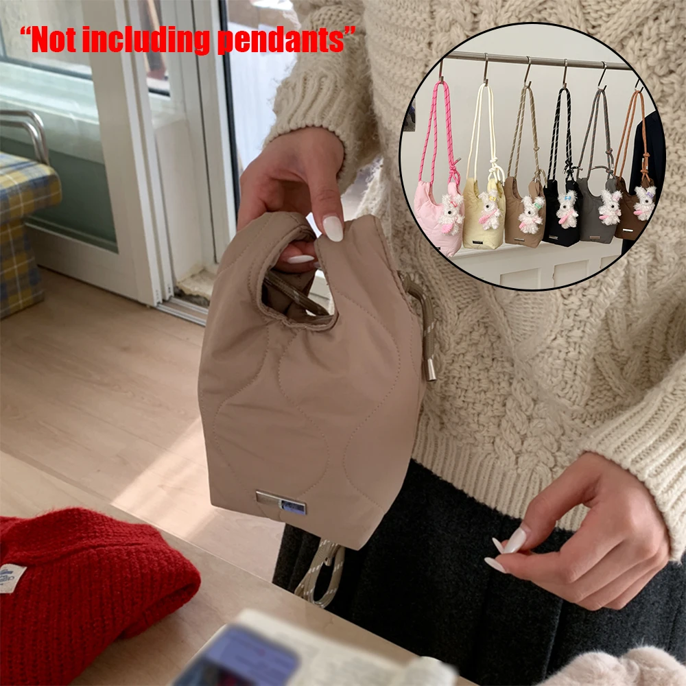 

Girls' Fresh Cotton Clothing Tote Bag, Women's New Sweet Cotton Clip Simple Shoulder Bag, Vest, Crossbody Bag, Bucket Bag