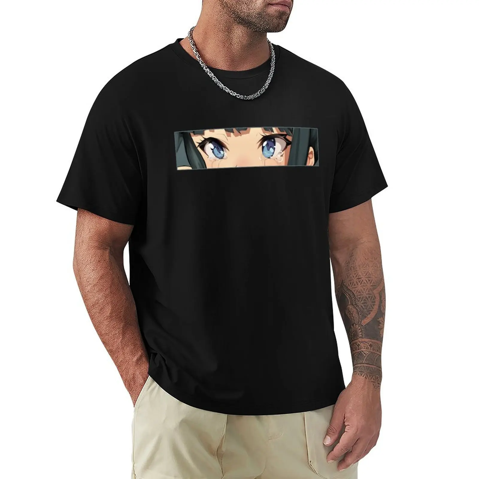 Lewd Hestia Eyes T-Shirt Basic Plain Tee for Spring and Summer