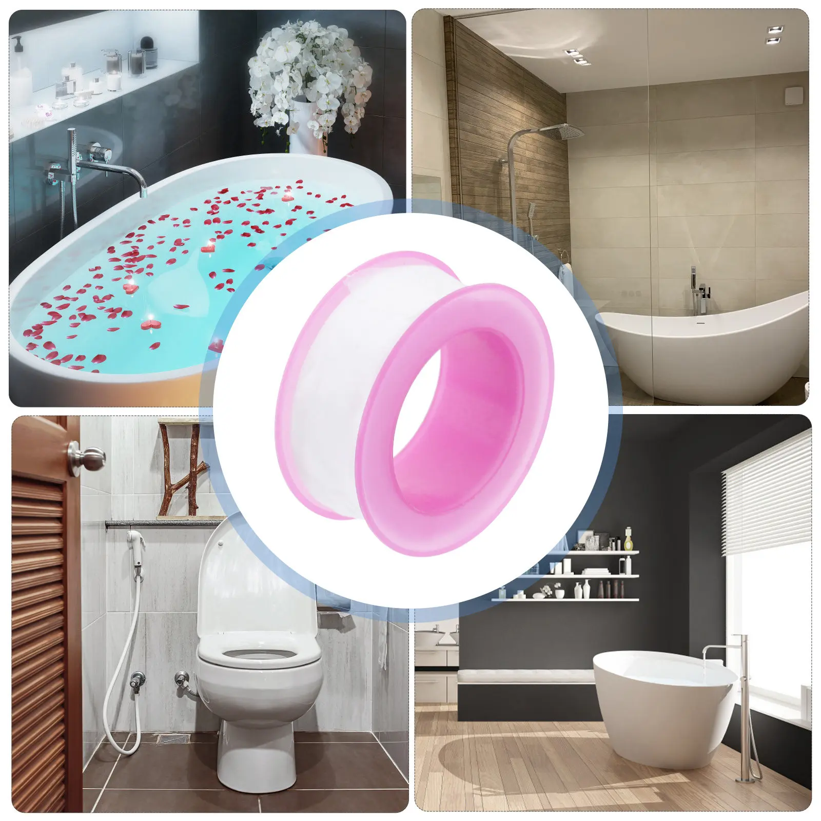 10 Rolls Ptfe Thread Seal Tape Premium Waterproof Leak Proof Plumbing Sealant Tape for Faucets Angle Valves Sprinklers Hoses