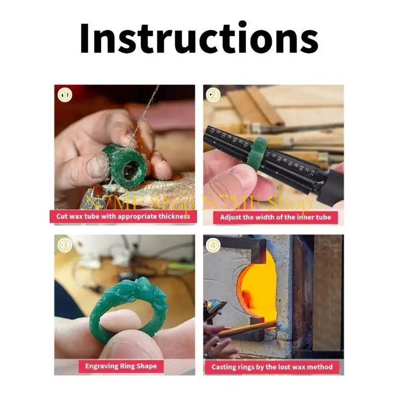 

N7MF Jewelry Rings Crafting Wax Tubing Practical Jewelry Rings Wax Tube Supplies for Detailed Rings Engraving Projects