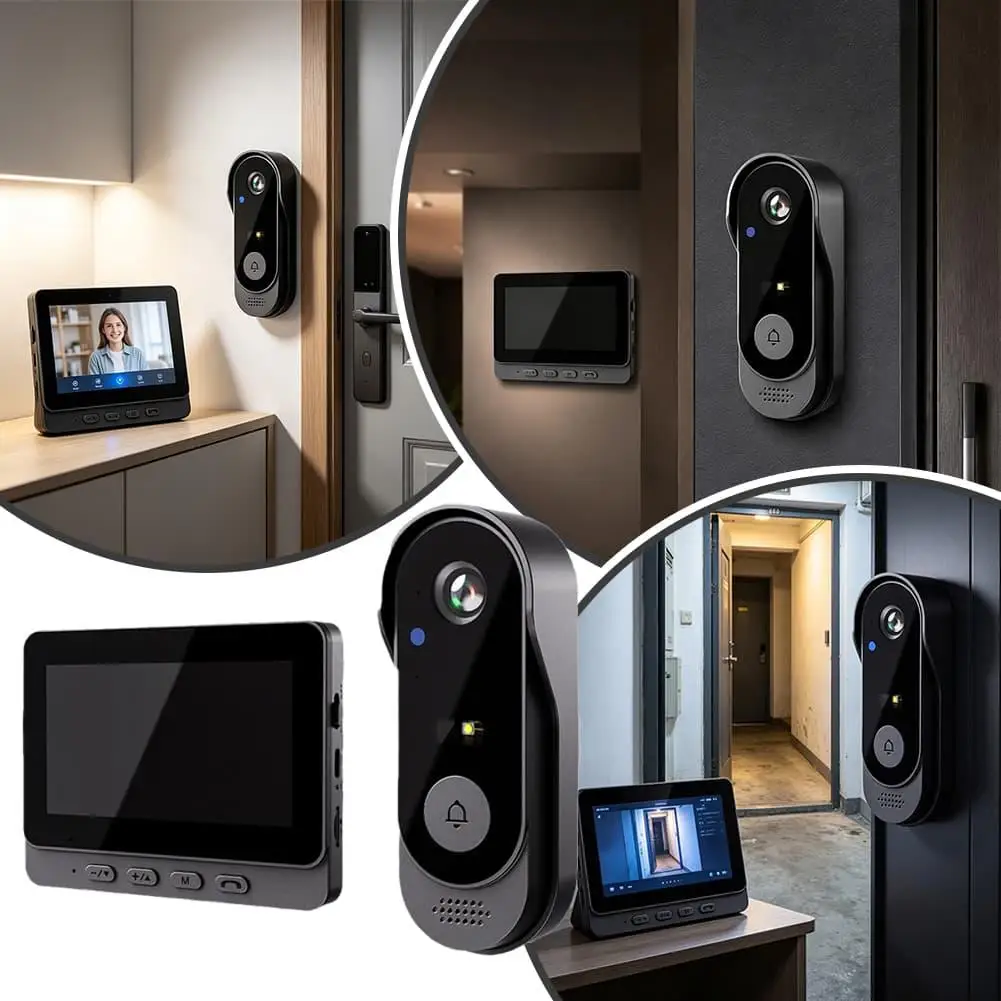 home-indoor-screen-surveillance-video-intercom-lock-night-vision-capture-waterproof-high-definition-video-doorbell-password-lock