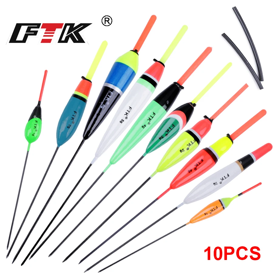 TINSOL New10Pcs Fishing Floats Set 1g-5g Long Tail Barguzins