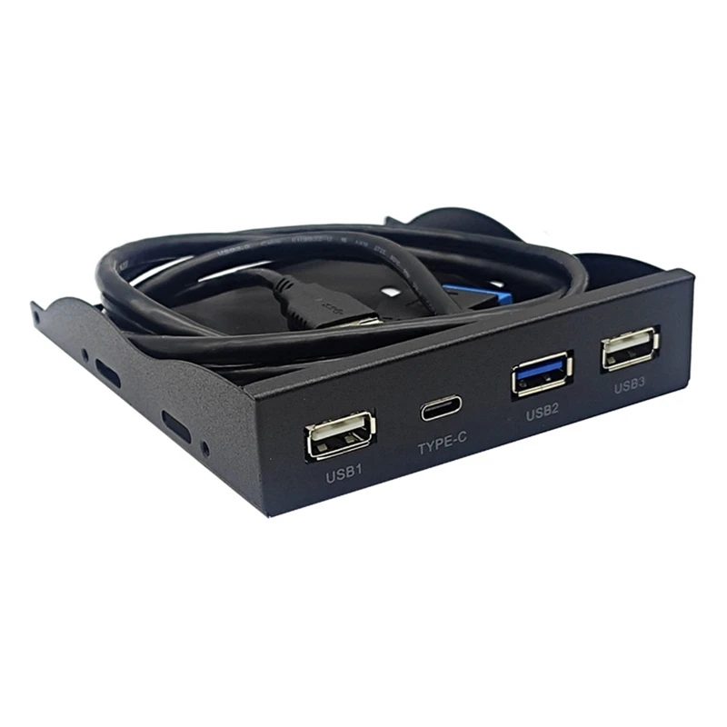 USB3.2 GEN1 TYPE-C Floppy Drive Panel 3.5-Inch HUB 19PIN To C Port Reversible Plug-In 5Gbps Durable Easy Install