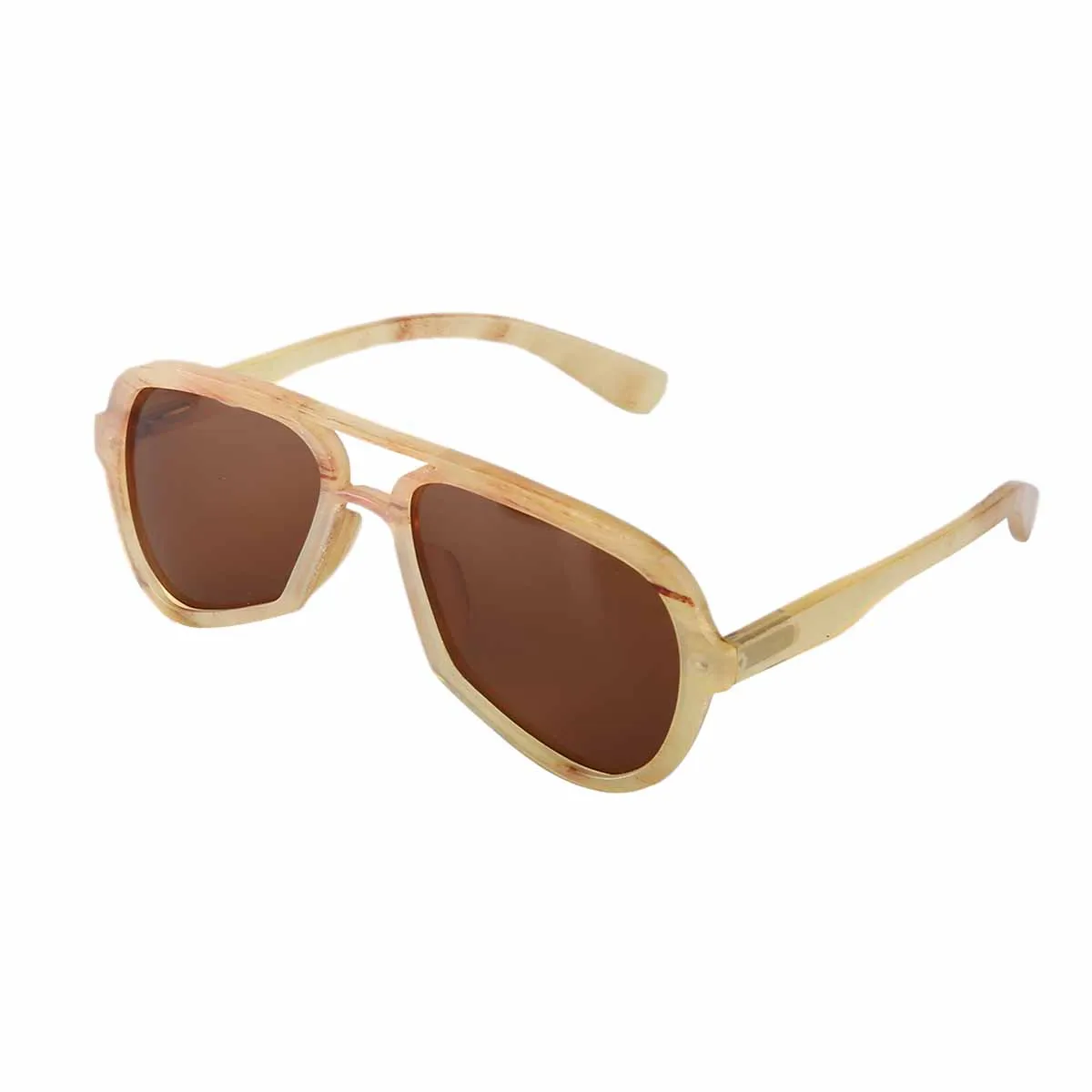 

High-end custom handmade toad-shaped sunglasses made of real natural horn material, summer fashion beach glasses