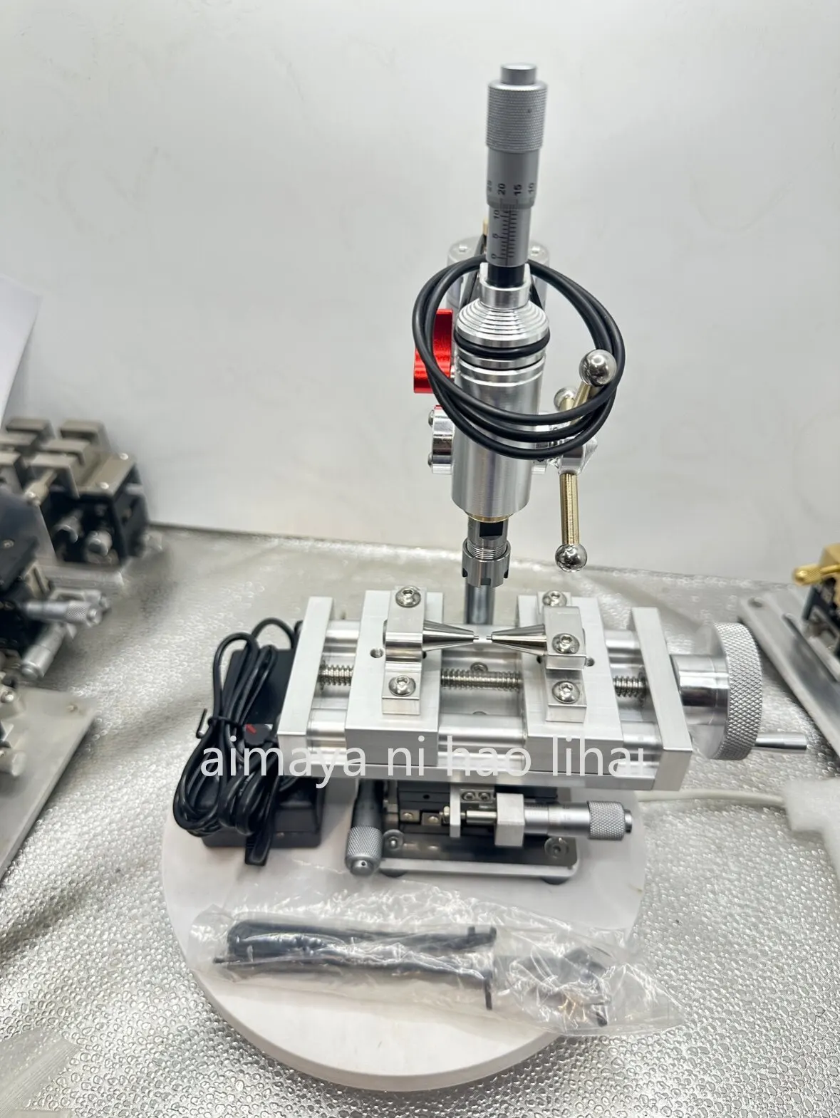 Mini Bench Drill Press for Beads Jewelry Making, Upgrade Monkey Head Inlay Gold Letter Drill Tool