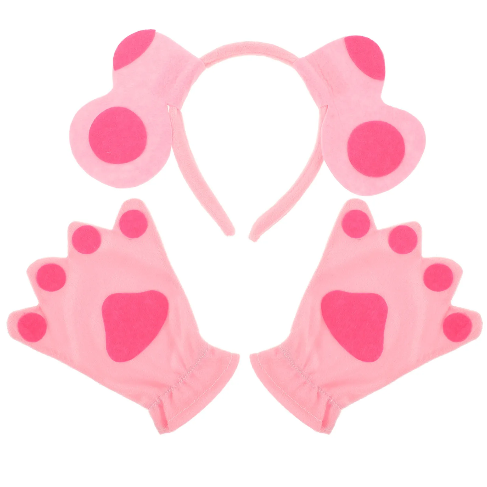 1 set orecchie di cane fascia cosplay guanti morbidi e caldi zampe di animali set di costumi per cuccioli di Halloween accessori per feste di gioco di ruolo