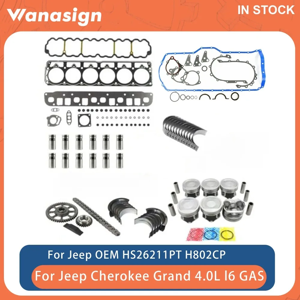 

Engine Rebuilding Gasket Kit Fit 4.0 L T For Jeep Wrangler Grand Cherokee ERH MX XJ ZJ ZG WJ WG TJ 4.0L 12V OHV L6 GAS 96-06