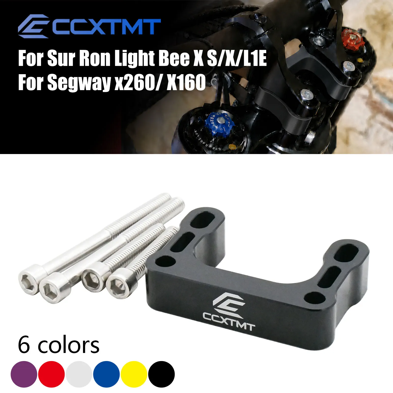 Electric Motorcycle Handlebar Riser Clamp 15MM Aluminum Height Adapter For Sur Ron Light Bee X S L1E Segway X160 X260 Motocross