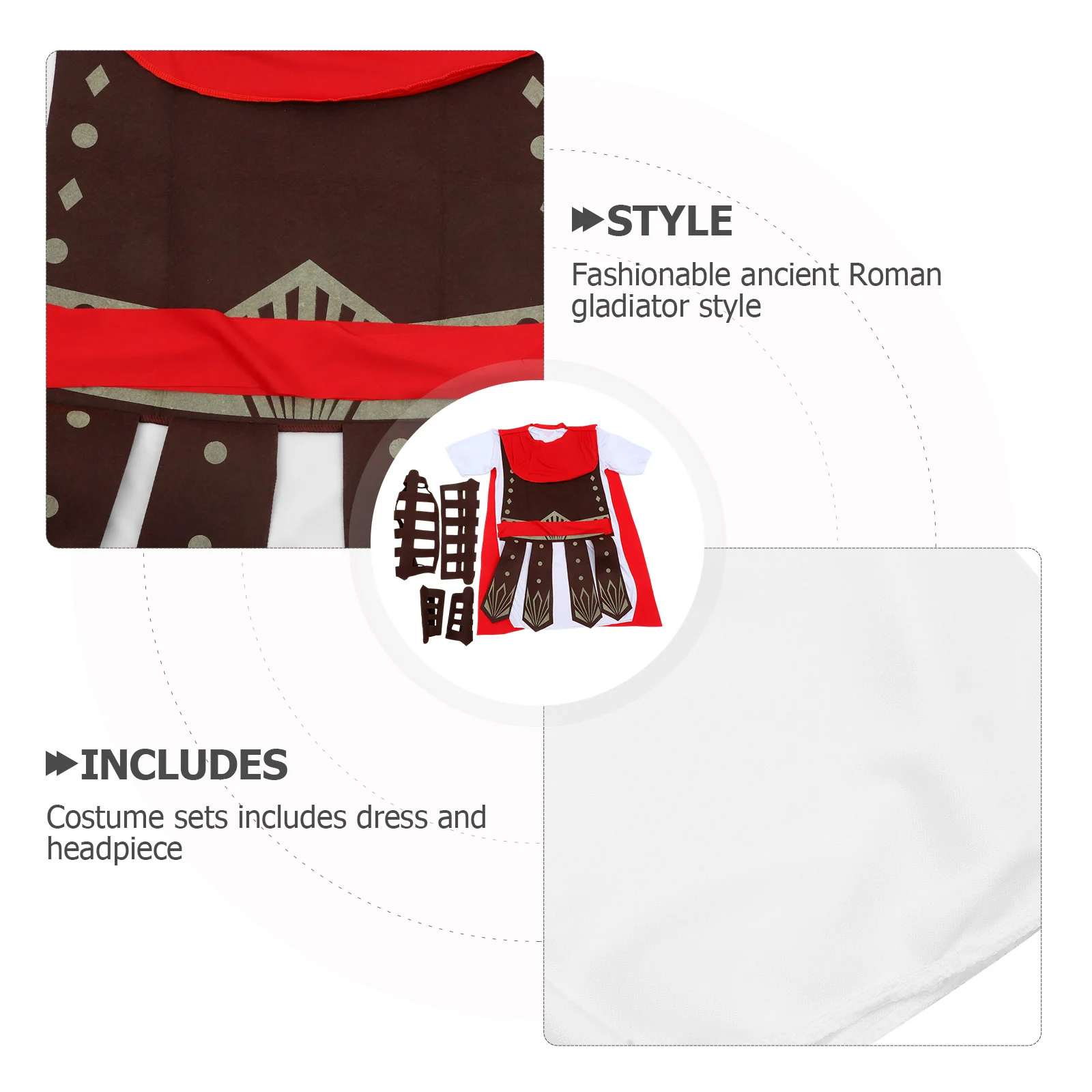 Ancient Roman Gladiator Clothes Halloween Costume Outfit Men Costumes for Cosplay