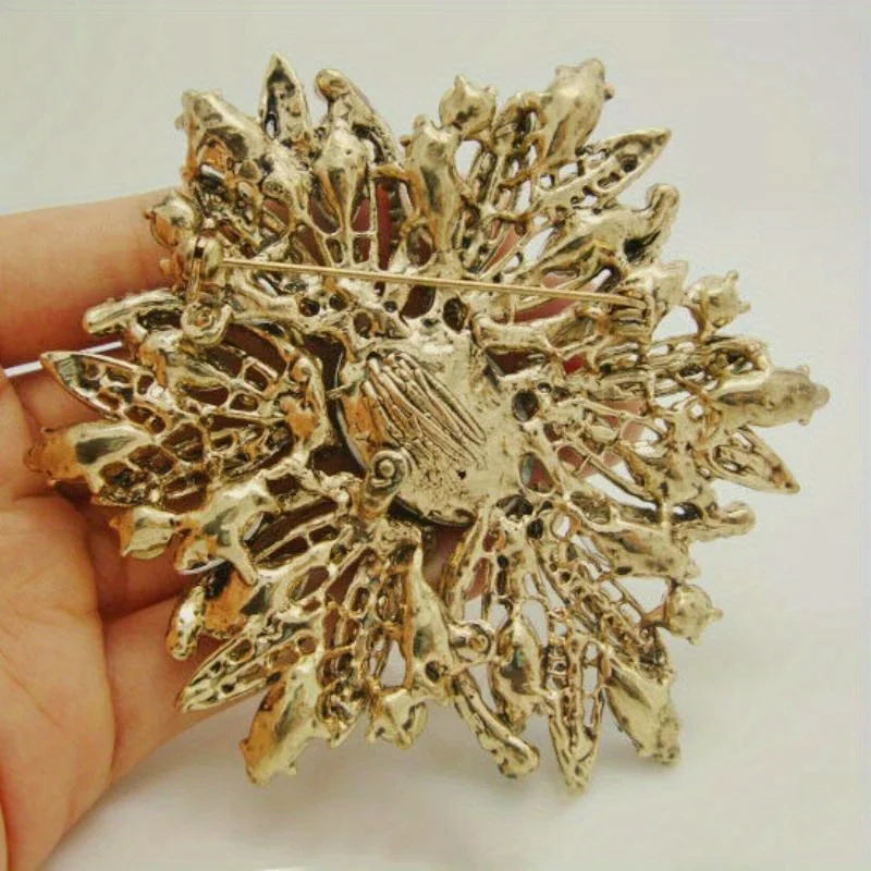 Luxury Full Rhinestone Exaggerated Brooch Badges For Women Men Fashion Classic Vintage Party Banquet Pin Jewelry