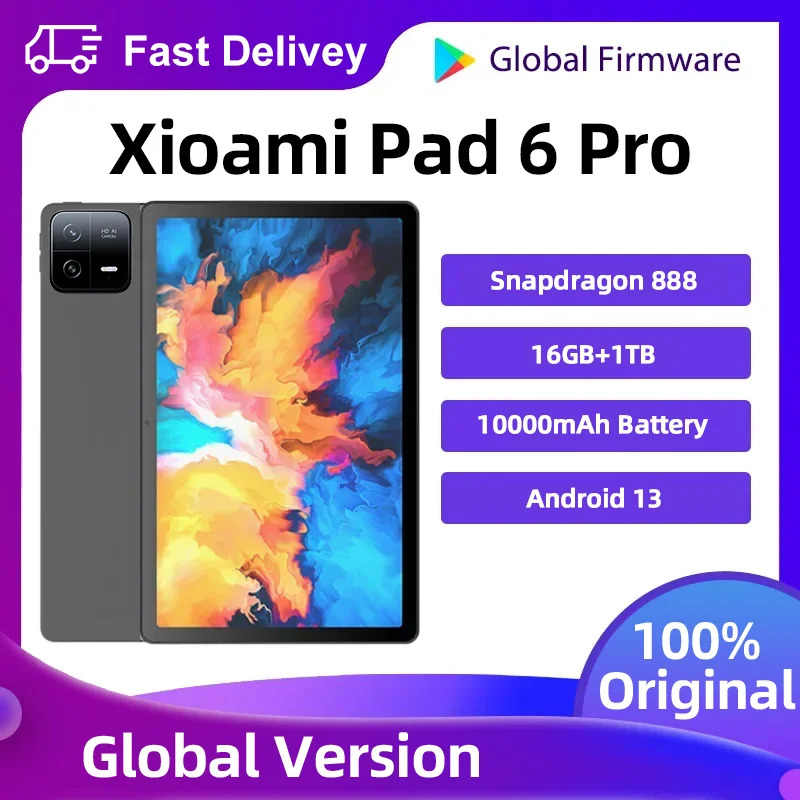 

2024 Original Global Version Tablets PC Pad 6 Pro Snapdragon 888 Android 13 HD 4K 16GB+1TB 5G Tablets Dual SIM Card WIFI Mi Tab