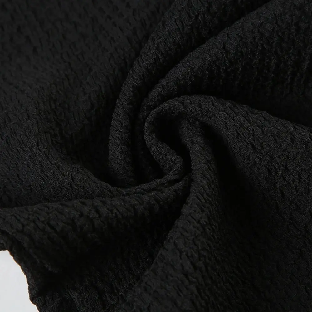 Pantaloni a gamba larga in morbido pizzo chic Pantaloni neri a zampa d'elefante dolce Butt Curtain Pantaloni lunghi dritti a vita bassa da donna