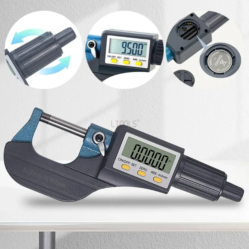 

Digital High-precision Micrometer 0.001mm Multi-functional Outside Micrometer Caliper Gauge Professional DIY Measuring Tools