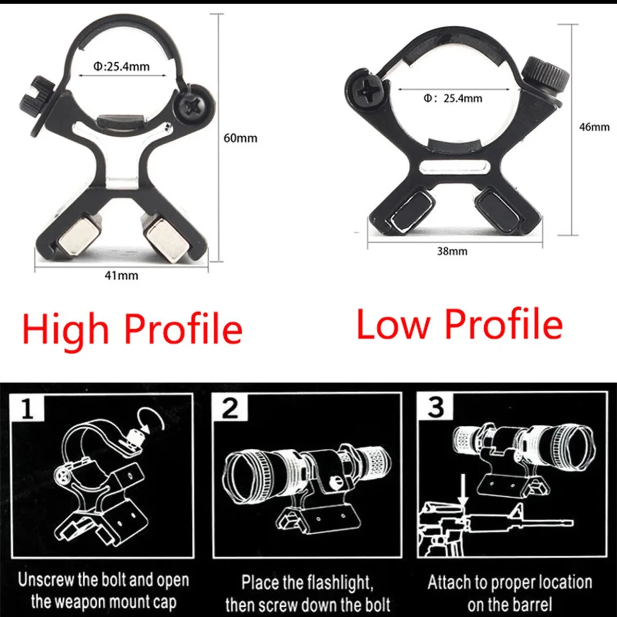 New Magnetic Scope 25.4mm Ring Mount Magnet Flashlight Mount Strong Holder Torch Lanterna Bracket Hunting Accessories