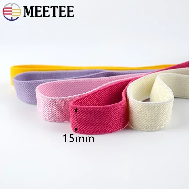 5/10Meters 15mm Sewing Elastic Band Bags Underwear Pants Stretch Webbing Ribbon Tapes Trousers Rubber Bands DIY Accessories