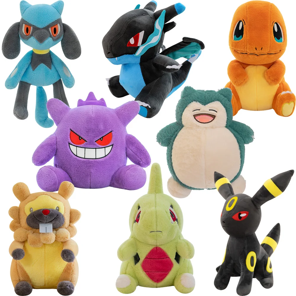 Pokemon Plush Toy Bidoof Garchomp Riolu Morpeko Larvitar Umbreon Snorlax Meowth Stuffed Pillow Doll For Christmas Birthday Gifts