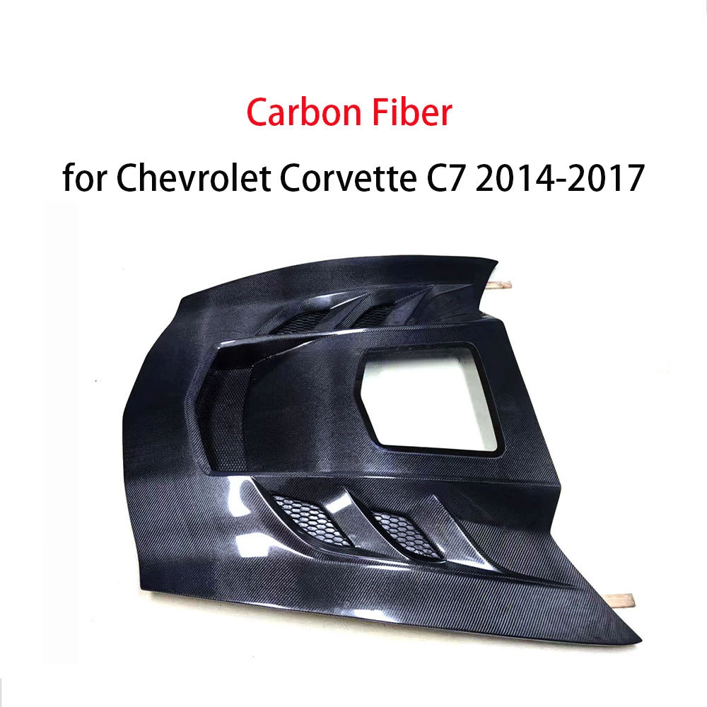 Carbon Fiber Car Front Engine Hood Air Vent Trim Cover for Chevrolet Corvette C7 2014-2018 Car Bonnet Body Kit