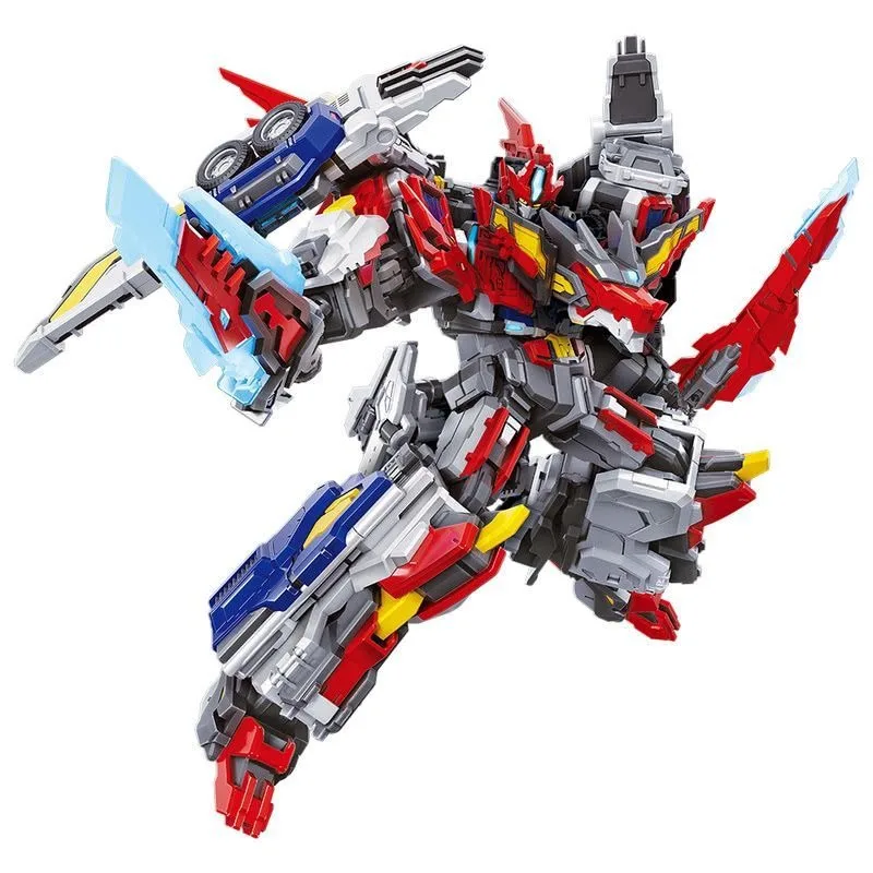 

Metal Cardbot Heavyiron W Transformation Robot Action Figure Model Toyblue Cop Trinity Suv Car Card Truck Mech Model Toys Gifts