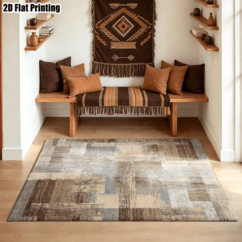 1Pc Modern Minimalist Abstract Geometric Color Block Rug, Machine Washable, Personalized Decoration, Light Luxury Style Home Essential, Suitable for Living Room, Bedroom, Entryway, Office, Corridor and Other Areas