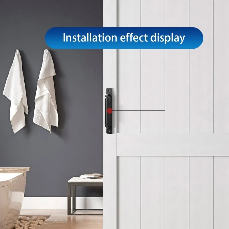 Sliding Door Handle Aluminum Alloy Pull Push Door Handle For Gate Toilet Door Non Perforated Door Window Handles Wood Doors Grip
