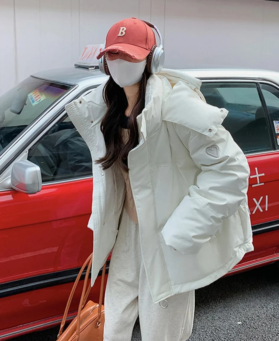 Cappotto invernale imbottito caldo da donna Nuovo piumino in cotone con cappuccio Parka spesso solido impermeabile gonfio moda coreana