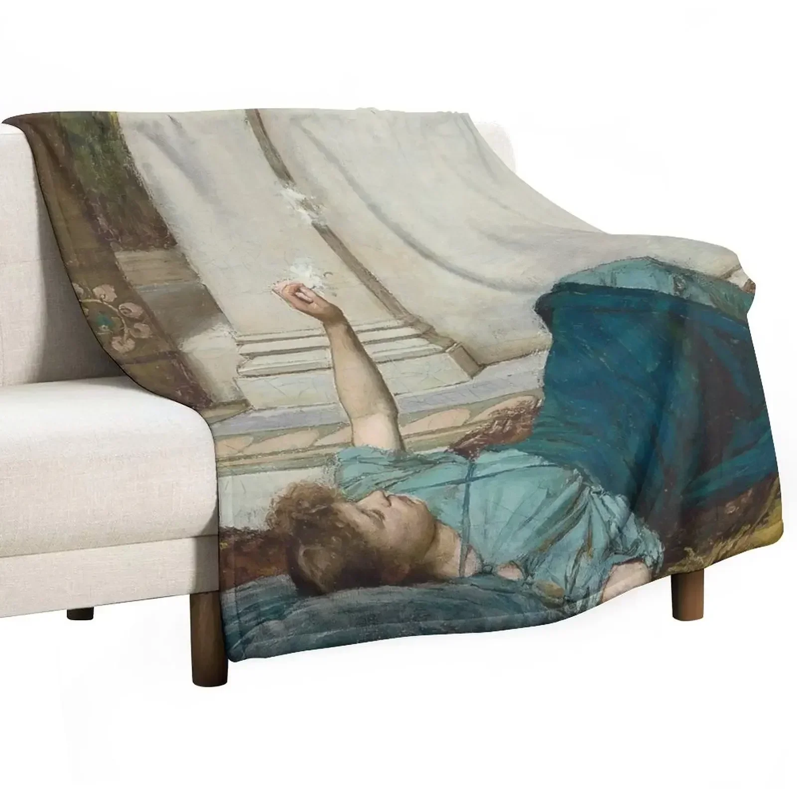 Dolce Far Niente (1879) By John William Waterhouse Throw Blanket Summer Beddings For Sofa Thin Plaid on the sofa Blankets