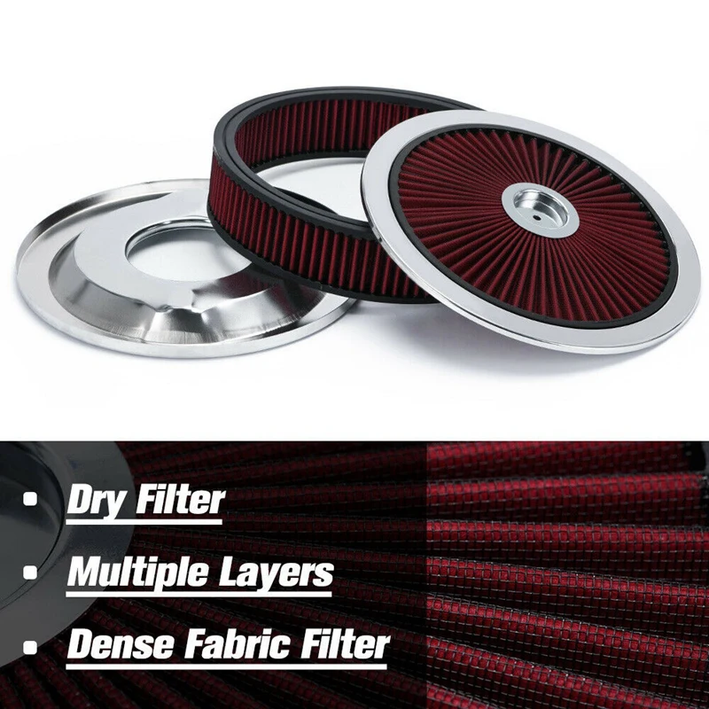 14 X 3 Inch Car Air Cleaner Filter Assembly Carburetor Air Filter Kit Car Accessories For Chevrolet GMC Ford