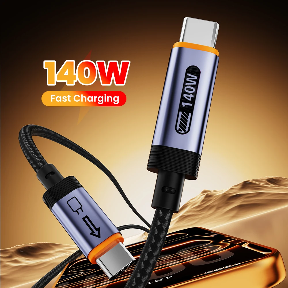 

140W USB C To Type C Cable For iPhone 15 16 17 Pro Max PD Fast Charging USB C Cable For Xiaomi OPPO Samsung Type-C charging Wire
