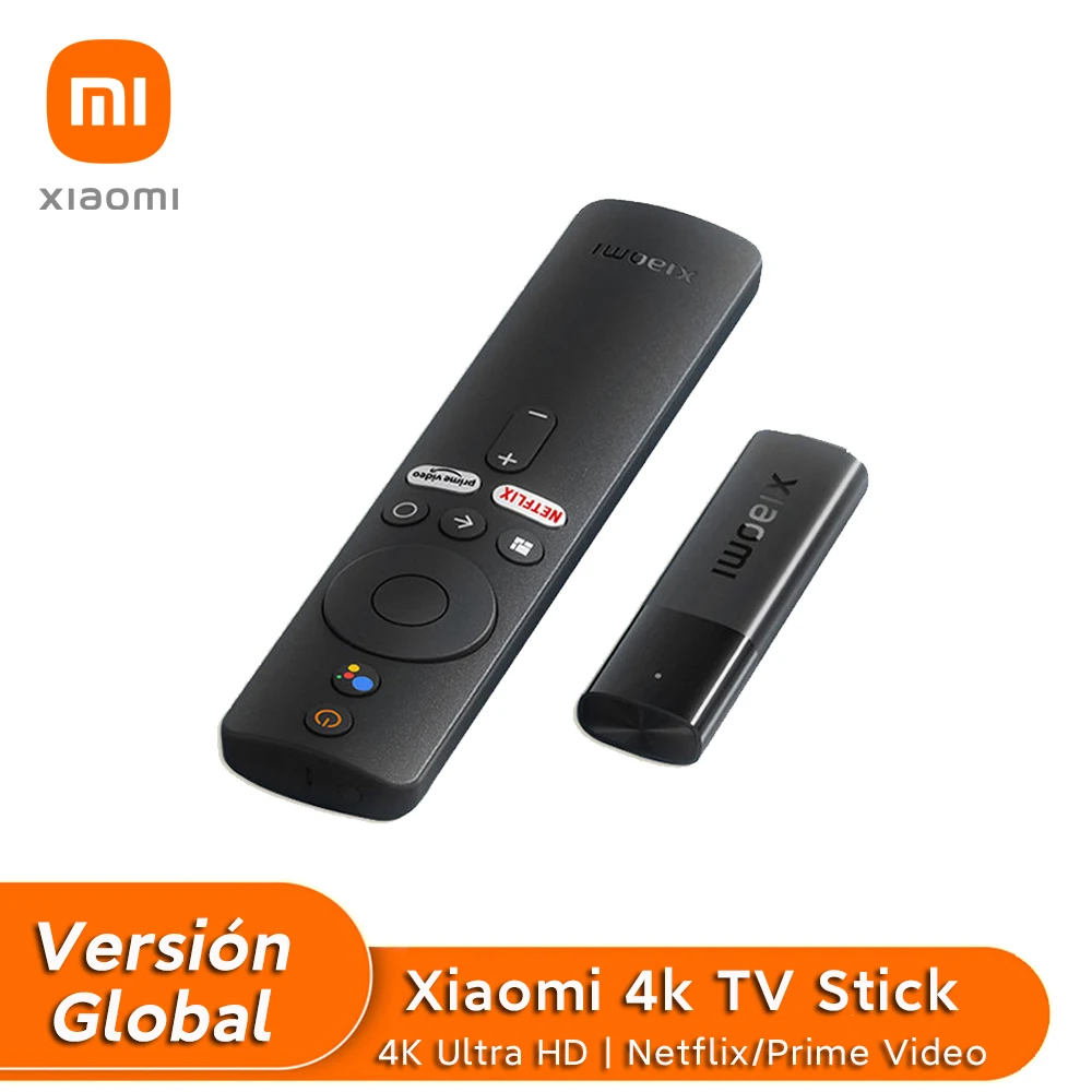 Global Version Xiaomi Mi TV Stick 4K Ultra HD Android TV 11 2GB RAM 8GB ROM Bluetooth 5.2 WiFi HDMI Netflix Google Assistant