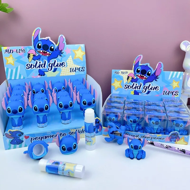 

Disney Stitch Pencil Sharpener Anime Cute Doll Student Cartoon Single Hole Pencil Sharpener Solid Glue School Things Wholesale