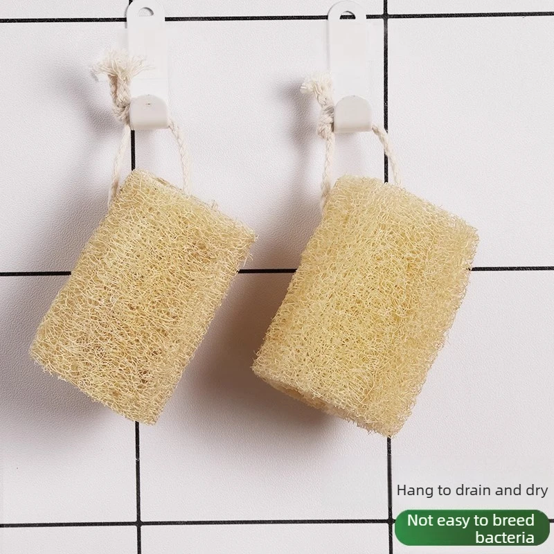 Natural Loofah Dish Washing Sponge, Hanging Luffa Kitchen Scrubber for Pot Tableware Cleaning
