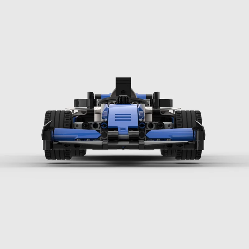 802 Pcs Moc Hot Selling Technical Racing F-1 Blue-White Supercar Model Building Blocks Speed Vehicle Bricks Toys Kids Adult Gift