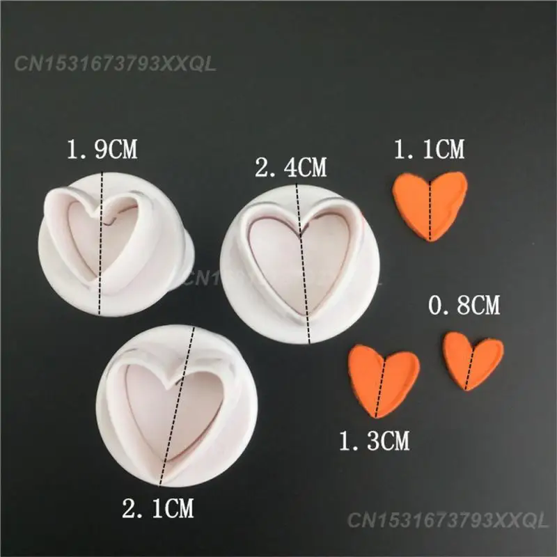 1/2/3SETS Heart Shaped Cookie Cutters Not Easily Deformed Heart-shaped Cake Decorating Tools Baking Utensils Cake Mold