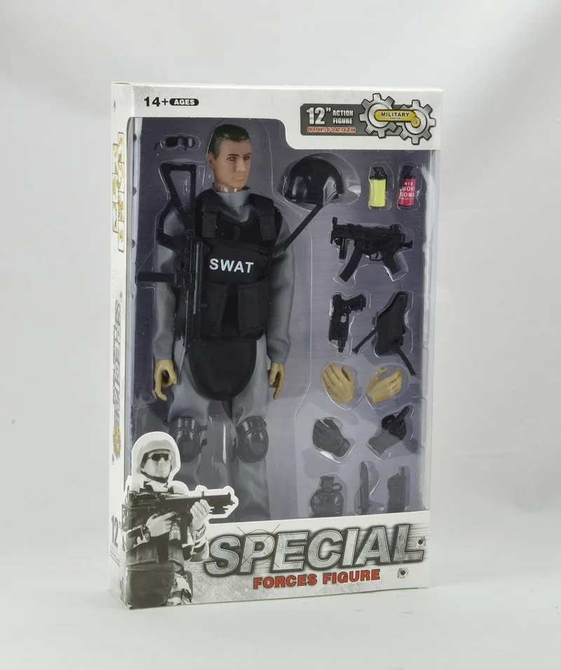 Modelo de juguete de policía de soldado de simulación 1:6, muñeca de camuflaje de 30cm, figuras de modelo militar, adornos decorativos de escritorio, regalos para niños