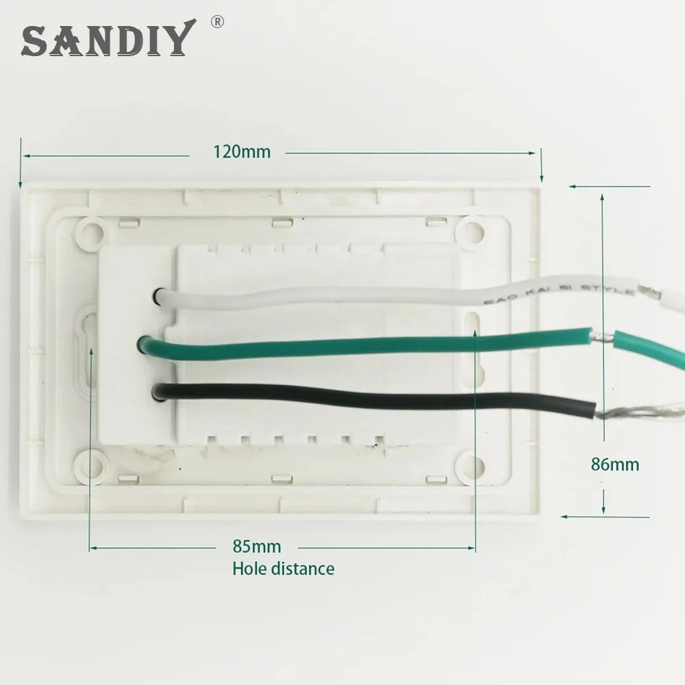 SANDIY Us Standard Wall Outlet 16a 220v Universal Power Plug Voice/App Control White Adapter with Independent Switch Usb Socket