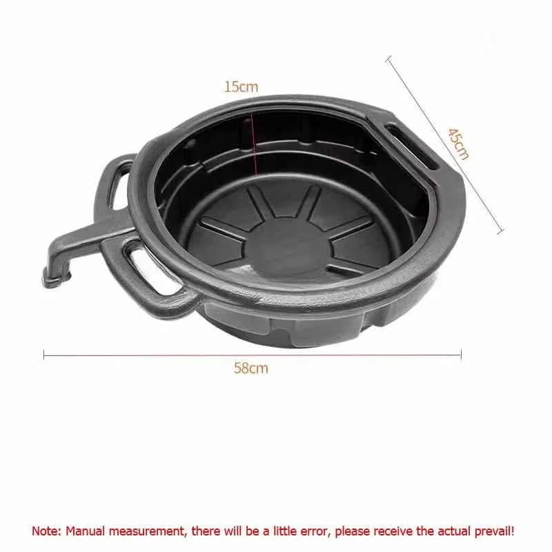 15L Oil Drain Pan Waste Engine Oil Collector Tank with Handle Gearbox Oil Drip Tray for Car Repair Fuel Fluid Change Garage Tool