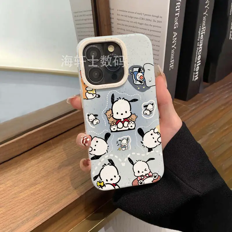 Sanrio Pochacco Cute Soft Phone Cases For Iphone 16 15 14 13 11 12 Pro Max Plus X XR XS 7 8 Plus Girl Shockproof Phone Cover Y2k