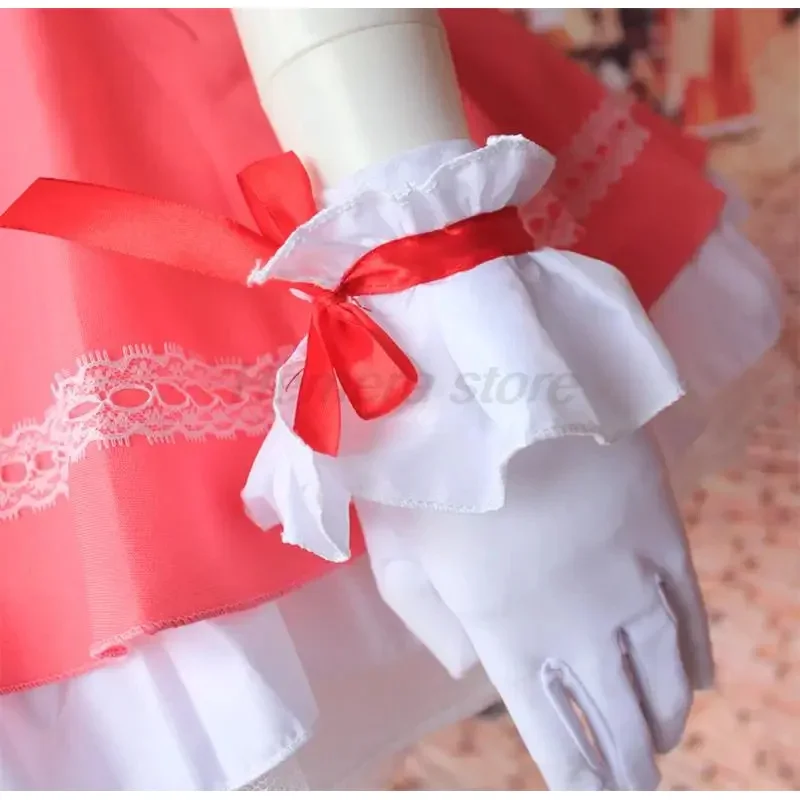 Disfraz de princesa Sakura de Carcaptor rosa para niñas de Anime, disfraz de Lolita para chico, uniforme de combate con tarjeta, delantal, vestido con H MN9