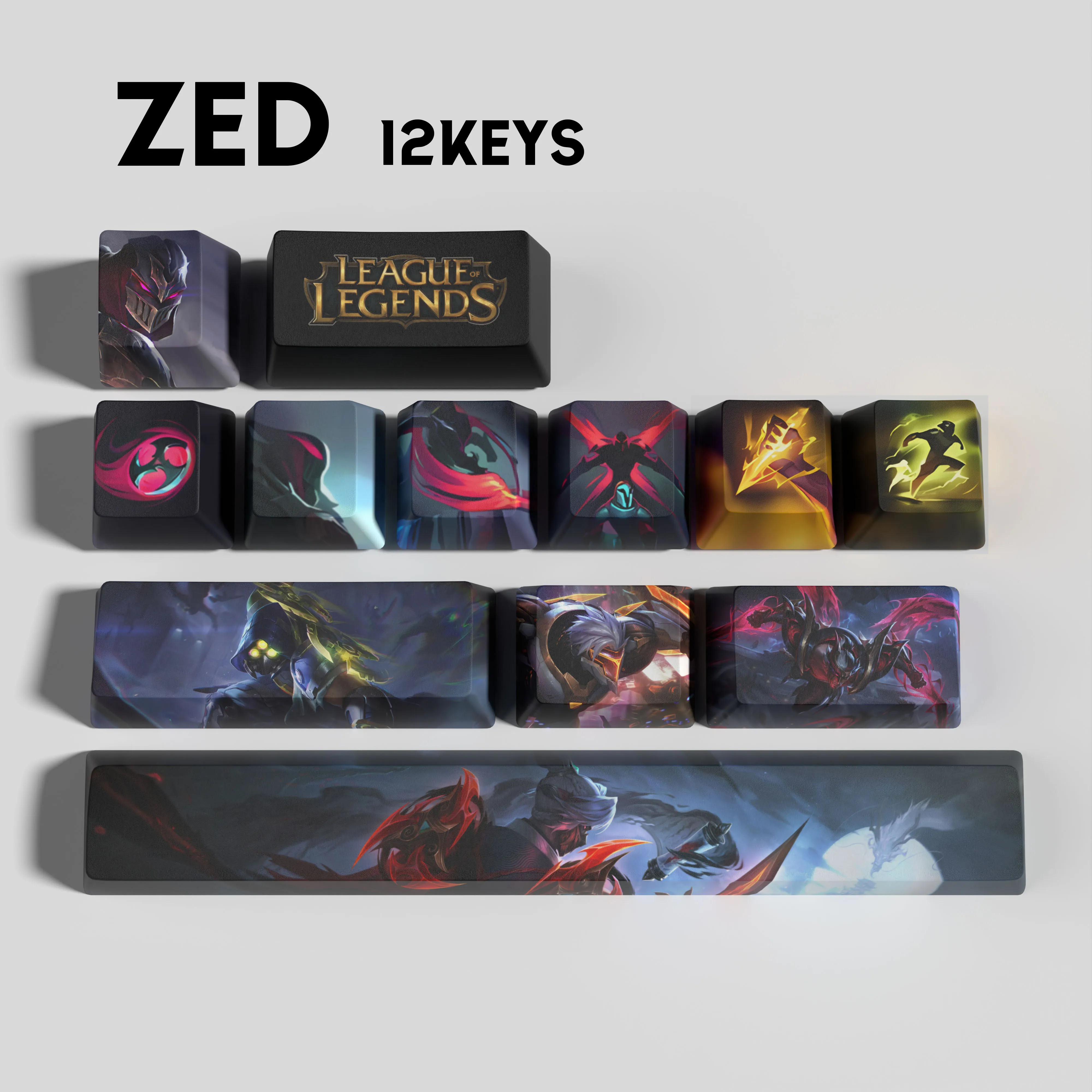 

Zed-new keycaps League of Legends keycaps game keycaps OEM Profile 12keys PBT dye sub keycaps
