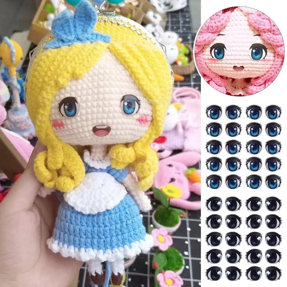 New rabbit Cartoon Eyes Stickers Glass crystal Eye Chips Paper Anime Figurine Stars 8/10/12/15mm Face Organ Paster