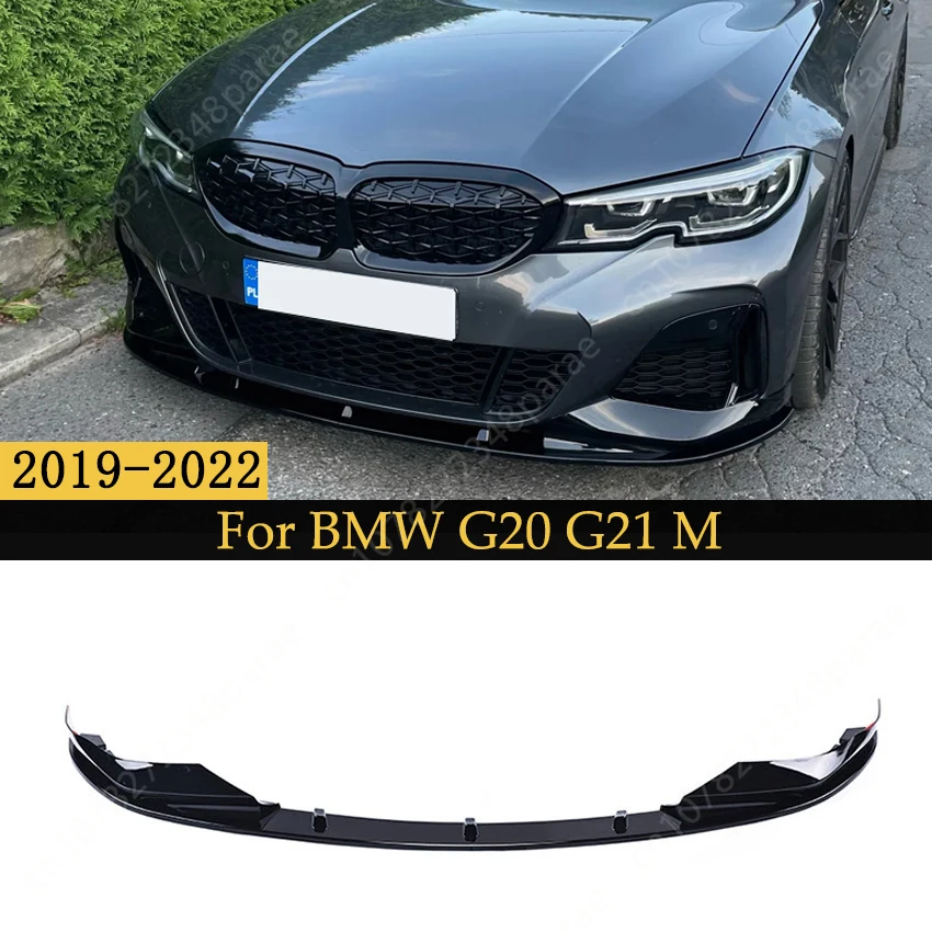 

Глянцевый черный автомобильный передний бампер для BMW G20 G21 M-Sport 320i 330i M340i xDrive 2019-2022, защитная крышка спойлера диффузора