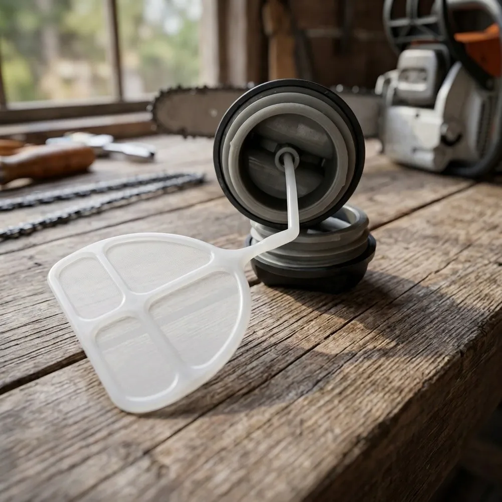 Fuel Tank Replacement Cap Made from Fuel-Resistant PP Plastic with Compression Seal and Integrated Strap for Stability