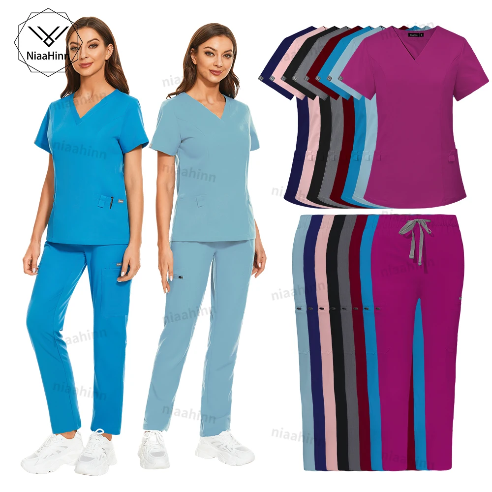 

Hospital Medical Nursing Scrub Uniforms Set High-quality Medical Clothing for Women Beauty Salon Spa Aesthetic Uniform Wholesale