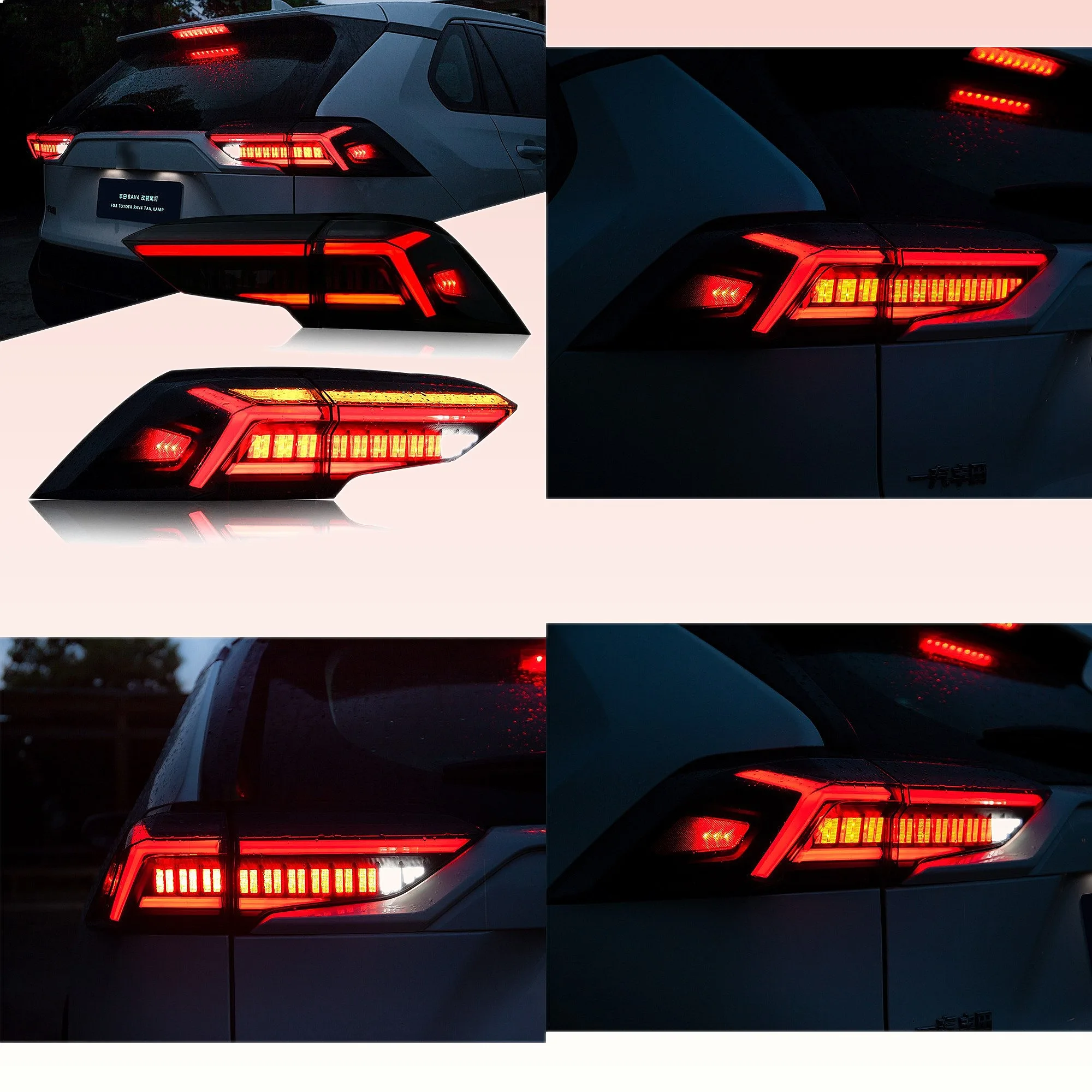 

For 20-22 Toyota RAV4 Tail Lights Assembly LED Sequential Turn Signal Brake Lamp