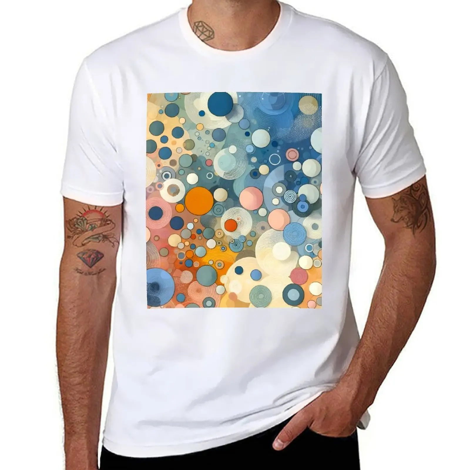 

Serene Pastel Circles Art - Calming Geometric Wall Decor T-Shirt t shirt personalised t shirts for man pack cotton T-Shirt