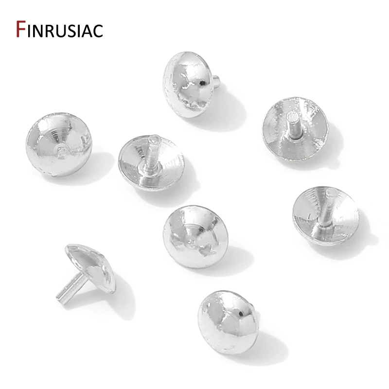 14/18K Gold Plated Brass Solid Beads Plug Pearl Hole Plug Caps For Pearl Earring Pendant Accessories,DIY Jewelry Making Supplies image 4