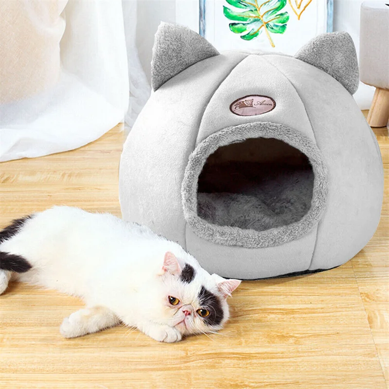 Pet Nest For Cat Puppy Winter Warm And Cold Proof Deep Sleep Comfort Bed Little Mat Basket Tent Cozy Cave Pet Supplies