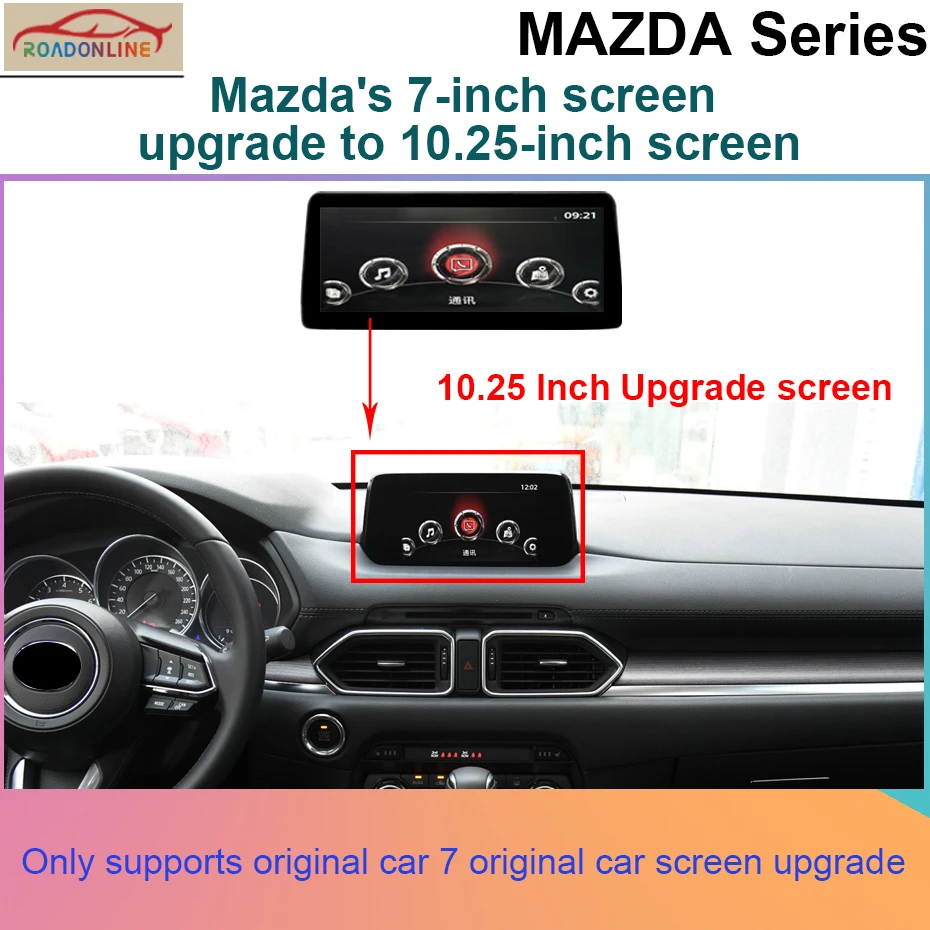 

10.25-inch screen, suitable for Mazda models, non-destructive installation QLED touch screen navigation/touch display
