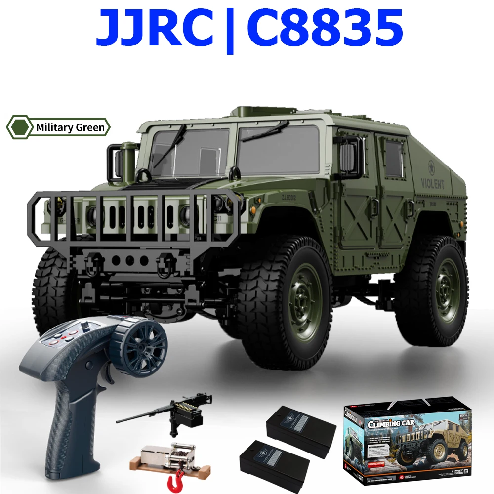 C8835 1/14 RC voiture 4WD tout-terrain 2.4G voiture télécommandée militaire Jeep RC jouets comme cadeau Simulation d'escalade tout-terrain RC chenille